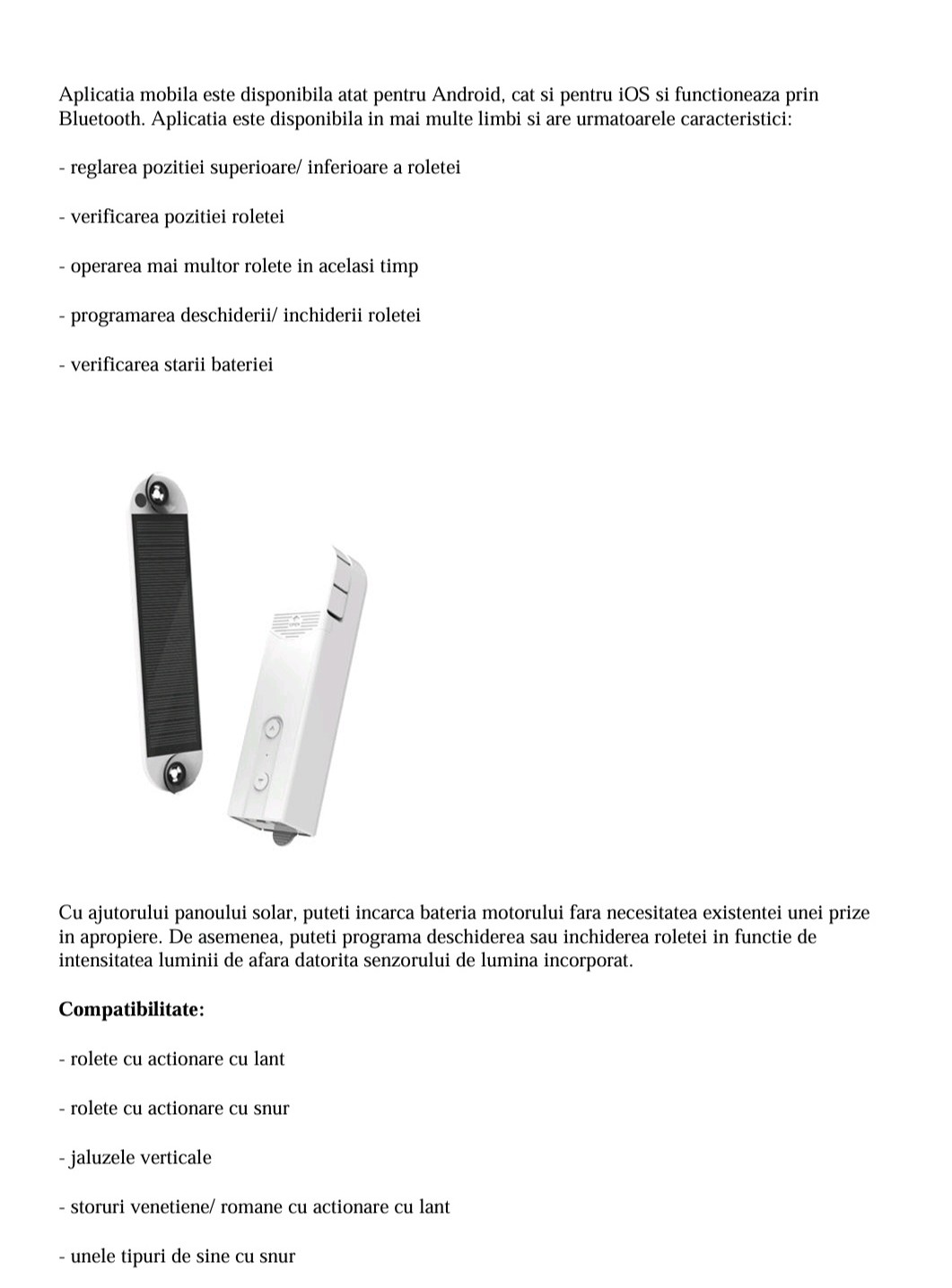 Motor WiFi SmartBlinds pentru actionarea roletelor textile